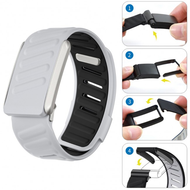 MARGOUN Sport Band for Whoop 4.0, Breathable Adjustable Wristband, Water Proof, Replacement Strap, Soft, Comfort, Durability, Easy to Use - Light Grey