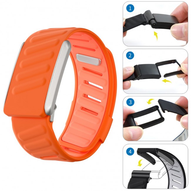 MARGOUN Sport Band for Whoop 4.0, Breathable Adjustable Wristband, Water Proof, Replacement Strap, Soft, Comfort, Durability, Easy to Use - Orange