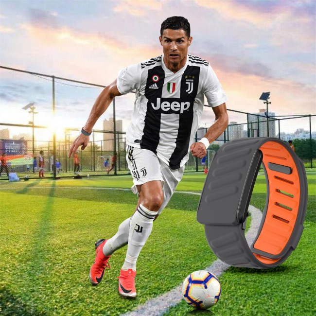 MARGOUN Sport Band for Whoop 4.0, Breathable Adjustable Wristband, Water Proof, Replacement Strap, Soft, Comfort, Durability, Easy to Use - Grey Orange
