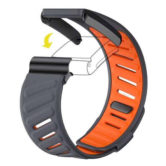 MARGOUN Sport Band for Whoop 4.0, Breathable Adjustable Wristband, Water Proof, Replacement Strap, Soft, Comfort, Durability, Easy to Use - Grey Orange