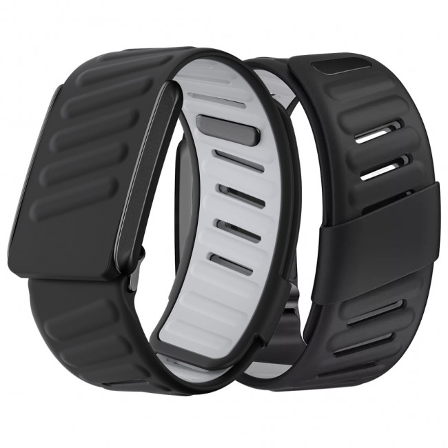 MARGOUN Silicone Sports Band Strap Compatible with Whoop 5.0 /MG,One, Peak &amp; Life Devices, ECG Compatiblity, for Men Women, Breathable Adjustable Waterproof Replacement Wristband - Black