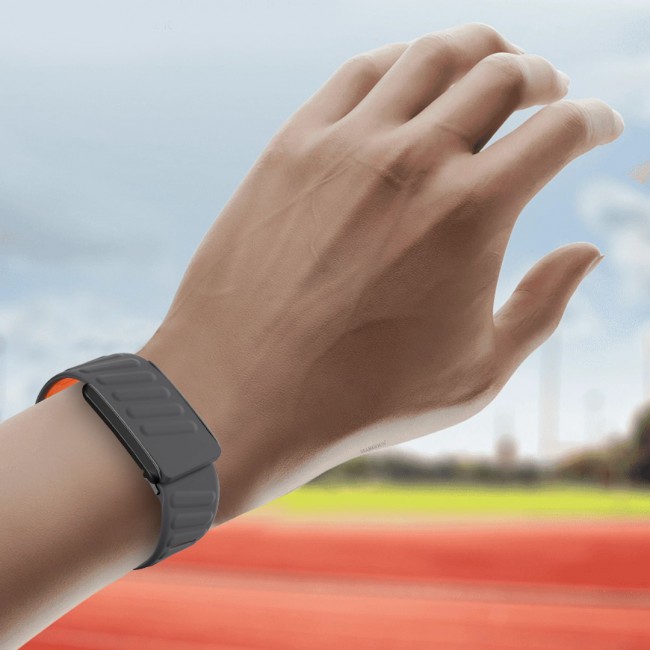 MARGOUN Sport Band for Whoop 4.0, Breathable Adjustable Wristband, Water Proof, Replacement Strap, Soft, Comfort, Durability, Easy to Use - Grey Orange
