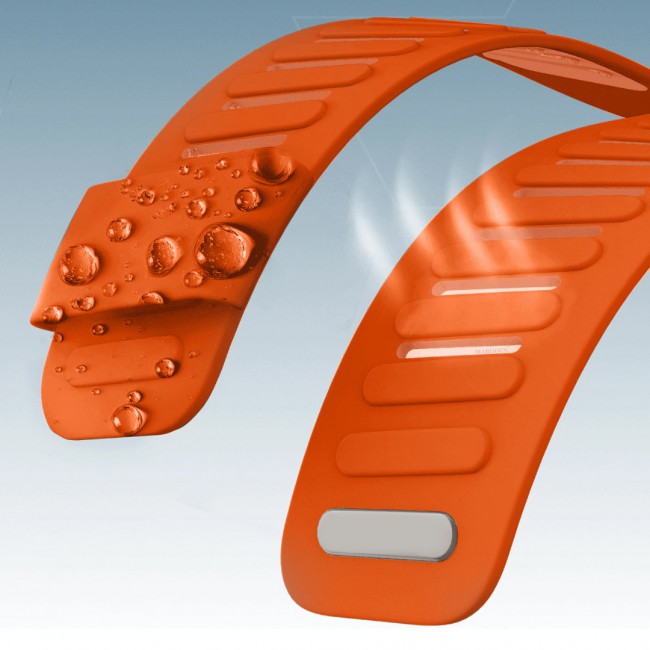 MARGOUN Silicone Sports Band Strap Compatible with Whoop 5.0 /MG,One, Peak &amp; Life Devices, ECG Compatiblity, for Men Women, Breathable Adjustable Waterproof Replacement Wristband - Orange