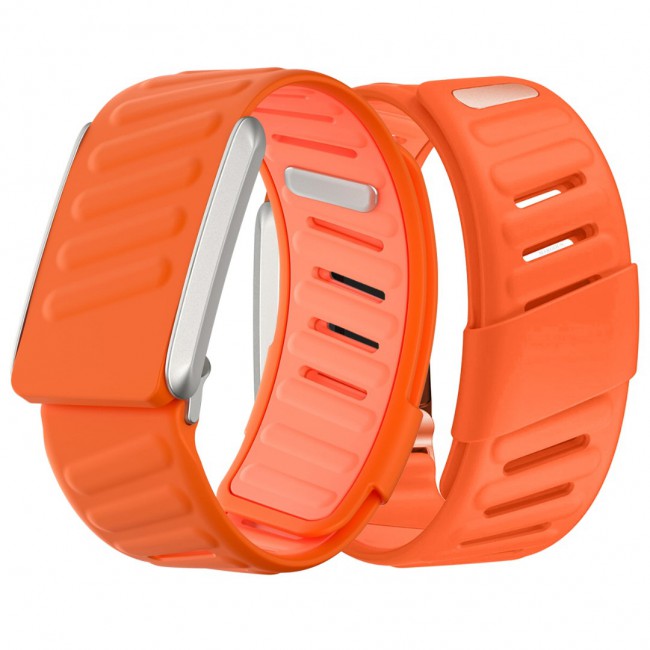 MARGOUN Silicone Sports Band Strap Compatible with Whoop 5.0 /MG,One, Peak &amp; Life Devices, ECG Compatiblity, for Men Women, Breathable Adjustable Waterproof Replacement Wristband - Orange