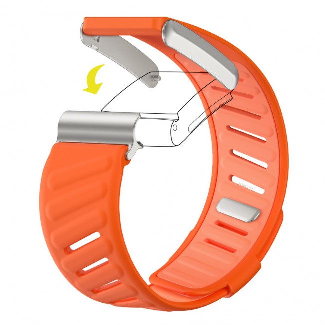 MARGOUN Silicone Sports Band Strap Compatible with Whoop 5.0 /MG,One, Peak &amp; Life Devices, ECG Compatiblity, for Men Women, Breathable Adjustable Waterproof Replacement Wristband - Orange