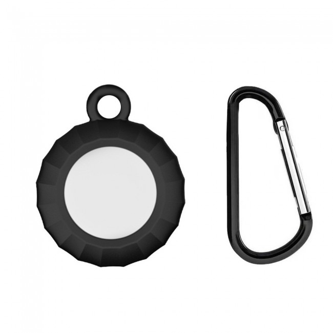 Margoun Smart Silicone Cover with Key Chain for Apple AirTag - Black