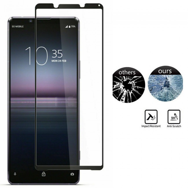 Sony Xperia 10 iii Glass 3D Tempered Grand Shieldz Margoun - Black Frame