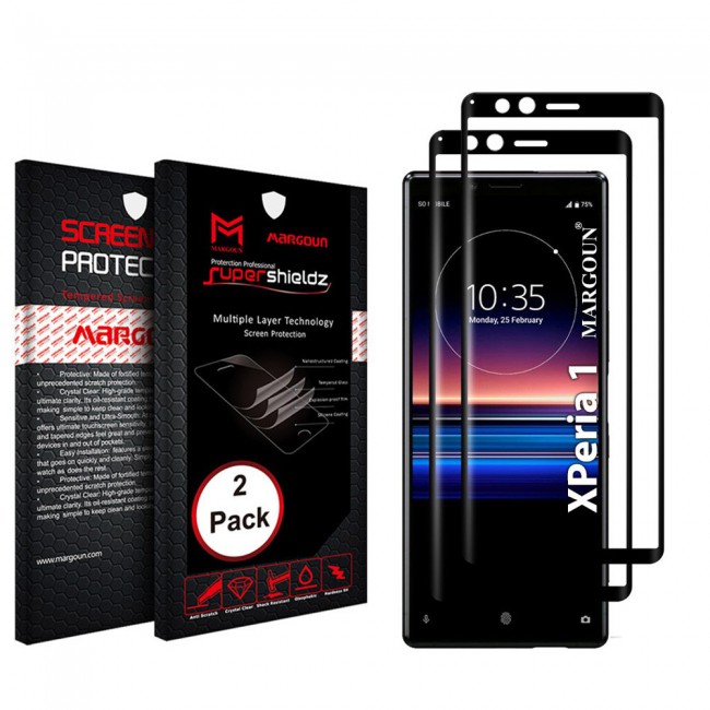 2Pack Sony Xperia 1 Screen Protector 3D Tempered Super Shieldz by Margoun