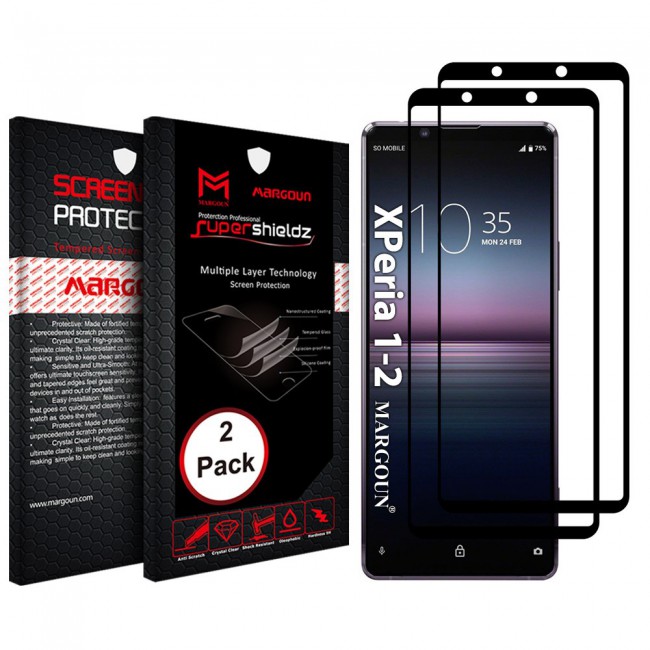 Sony Xperia 1 2 Side Glue 9D Screen Protector Super Shieldz by Margoun - 2-Pack