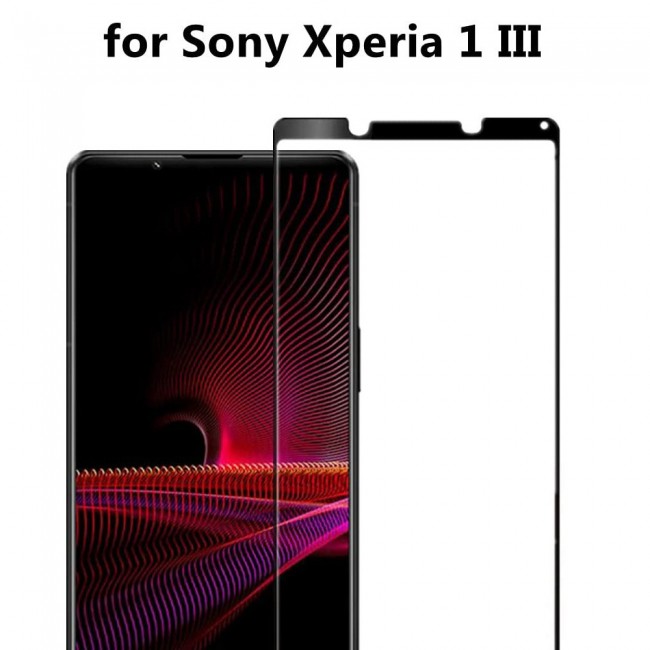Sony Xperia 1 iii Side Black 3D Tempered Screen Protector Grand Shieldz by Margoun
