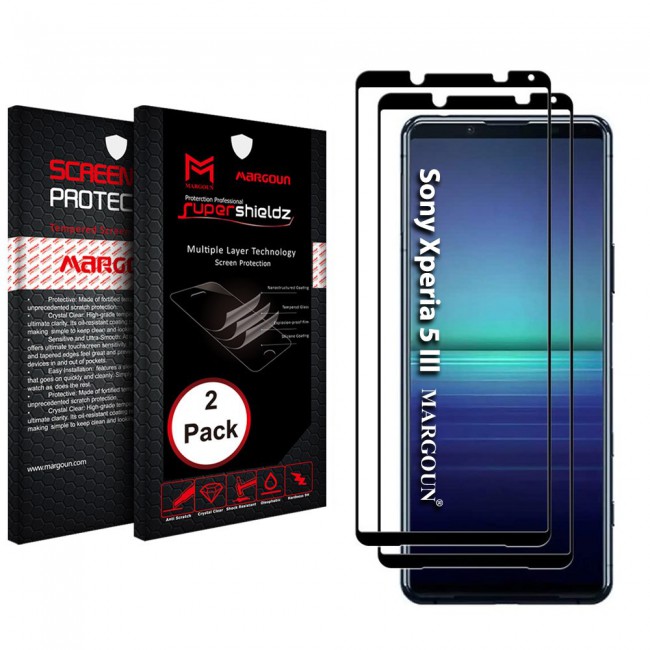 Sony Xperia 5 iii Side Black 3D Screen Protector Super Shieldz by Margoun - 2-Pack