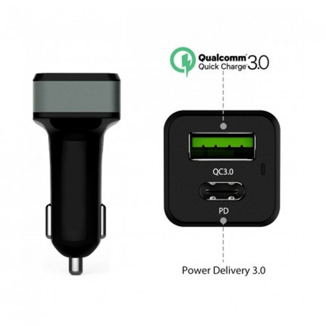 TR410 42W QC3.0 and Type C USB Car Charger for Samsung Galaxy Note 9 