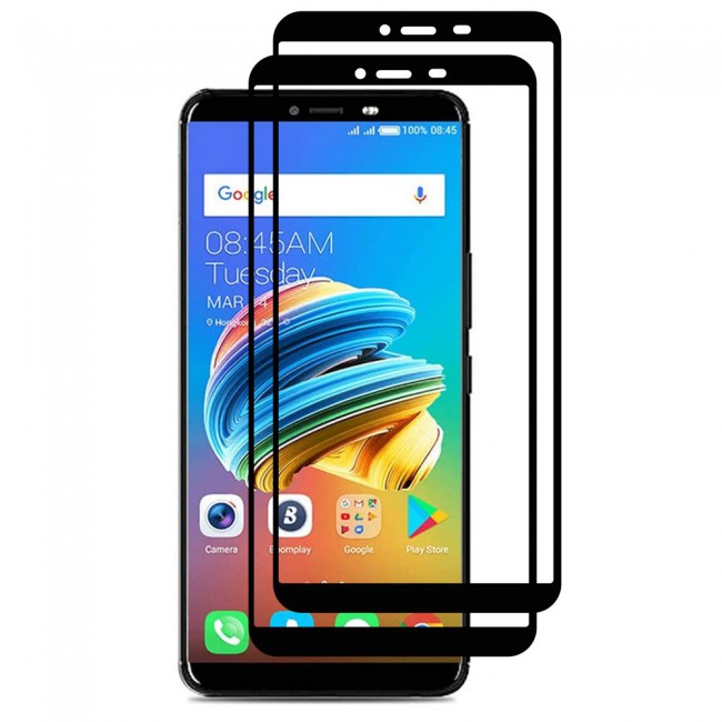 Tecno Spark 2 K7 2Pack Full Glue 3D Tempered Glass Screen Protector Super Shieldz Margoun