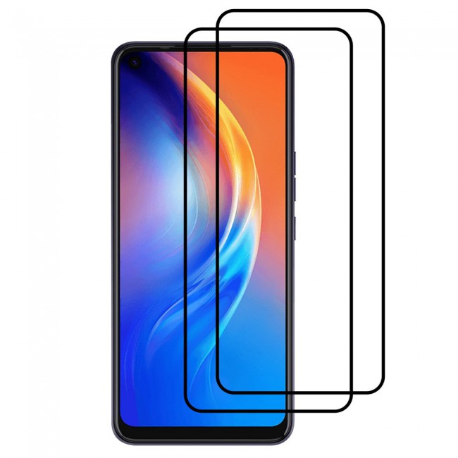 Tecno Spark 6 2Pack Full Glue 3D Tempered Glass Screen Protector Super Shieldz Margoun – Black Edge