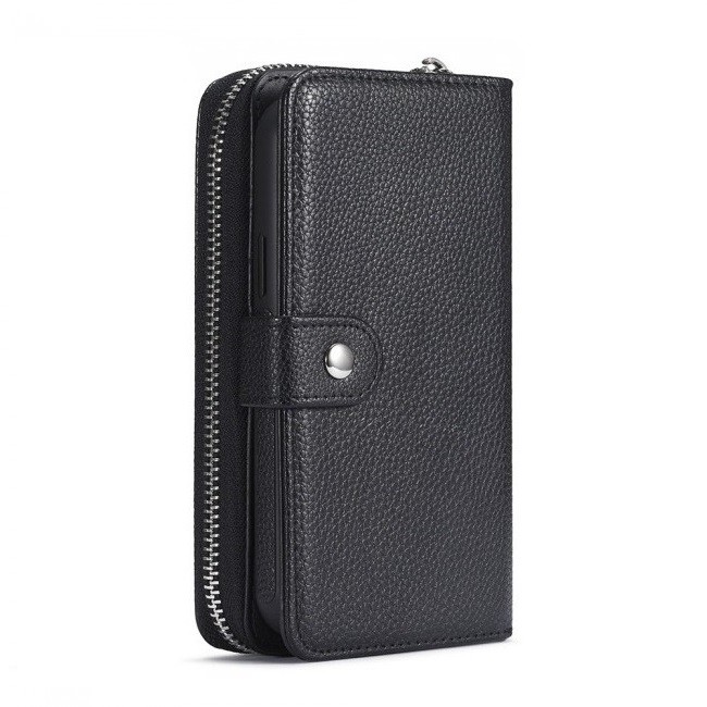 Wallet PU Leather Flip Case for iPhone 12 and 12 Pro - Black
