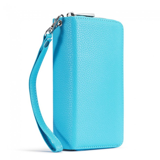 Wallet PU Leather Flip Case for iPhone 12 and 12 Pro - Blue