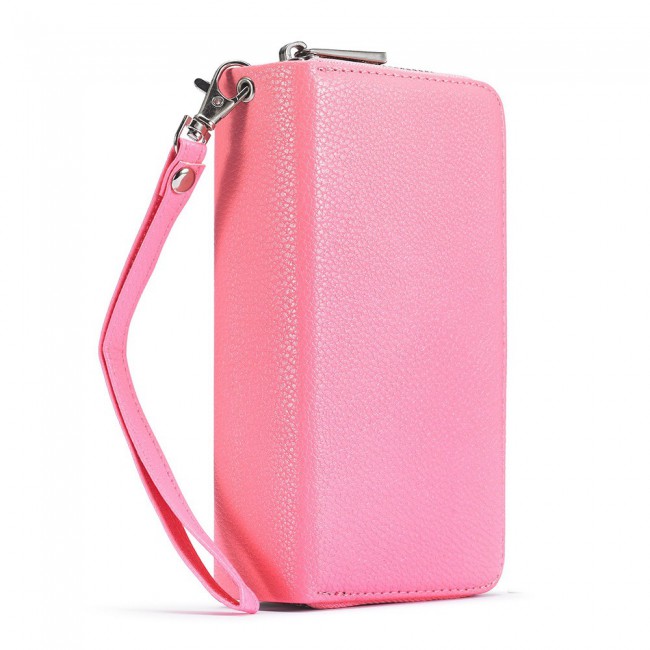 Wallet PU Leather Flip Case for iPhone 12 and 12 Pro - Light Pink