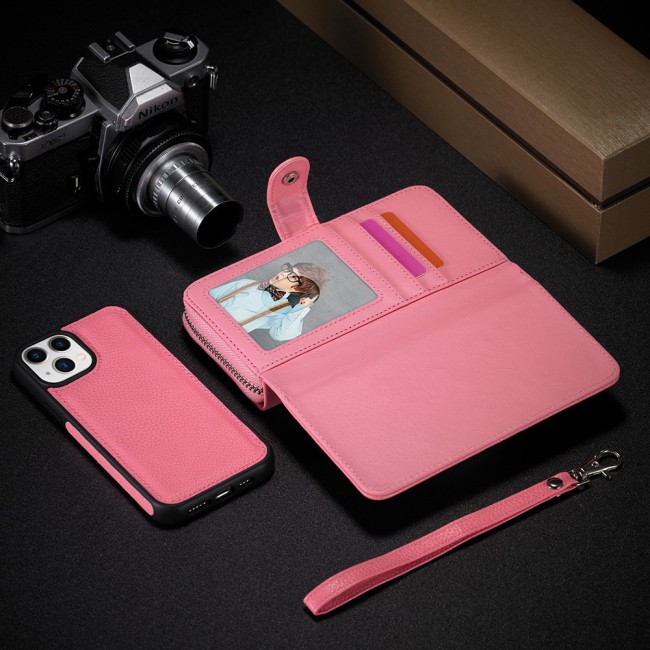 Wallet PU Leather Flip Case for iPhone 12 and 12 Pro - Light Pink