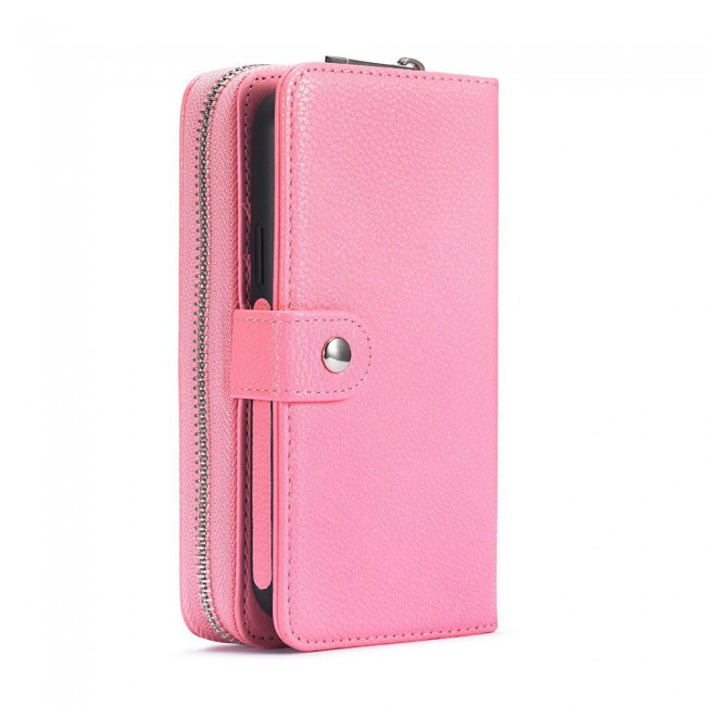 Wallet PU Leather Flip Case for iPhone 12 and 12 Pro - Light Pink
