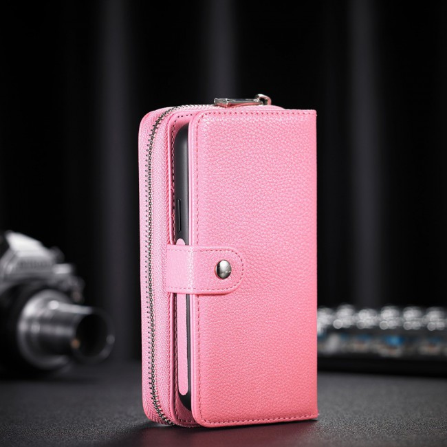 Wallet PU Leather Flip Case for iPhone 12 and 12 Pro - Light Pink