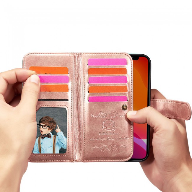 Wallet PU Leather Flip Case for iPhone 12 Pro Max - Gold Green
