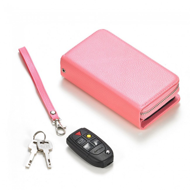 Wallet PU Leather Flip Case for iPhone 12 Pro Max - Light Pink