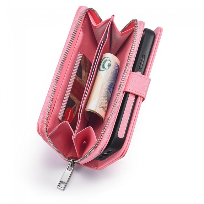 Wallet PU Leather Flip Case for iPhone 12 Pro Max - Light Pink