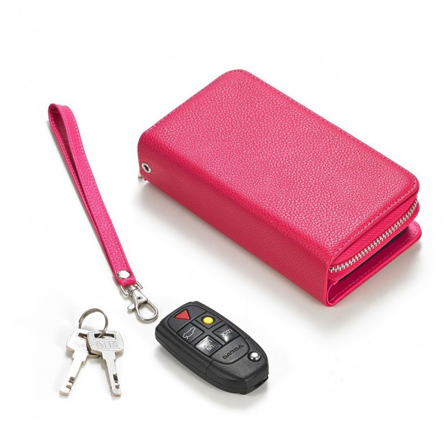 Wallet PU Leather Flip Case for iPhone 12 and 12 Pro - Pink