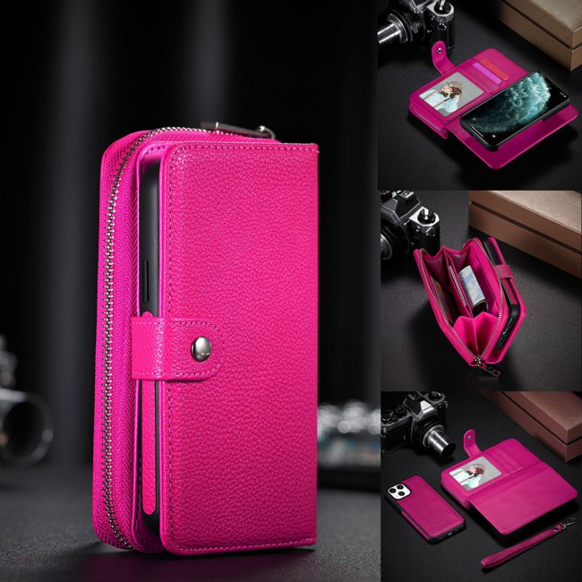 Wallet PU Leather Flip Case for iPhone 12 and 12 Pro - Pink