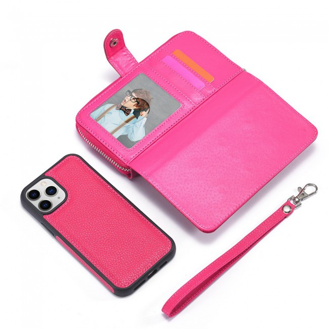 Wallet PU Leather Flip Case for iPhone 12 and 12 Pro - Pink