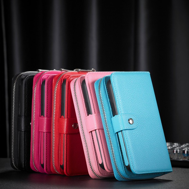Wallet PU Leather Flip Case for iPhone 12 and 12 Pro - Pink