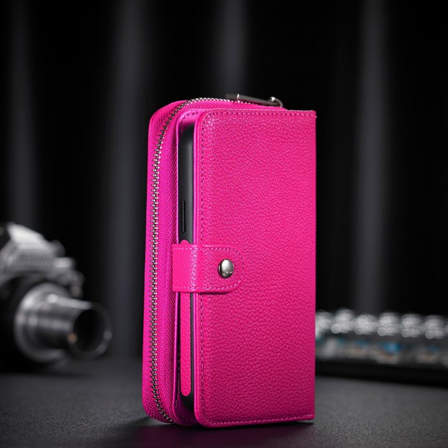 Wallet PU Leather Flip Case for iPhone 12 and 12 Pro - Pink