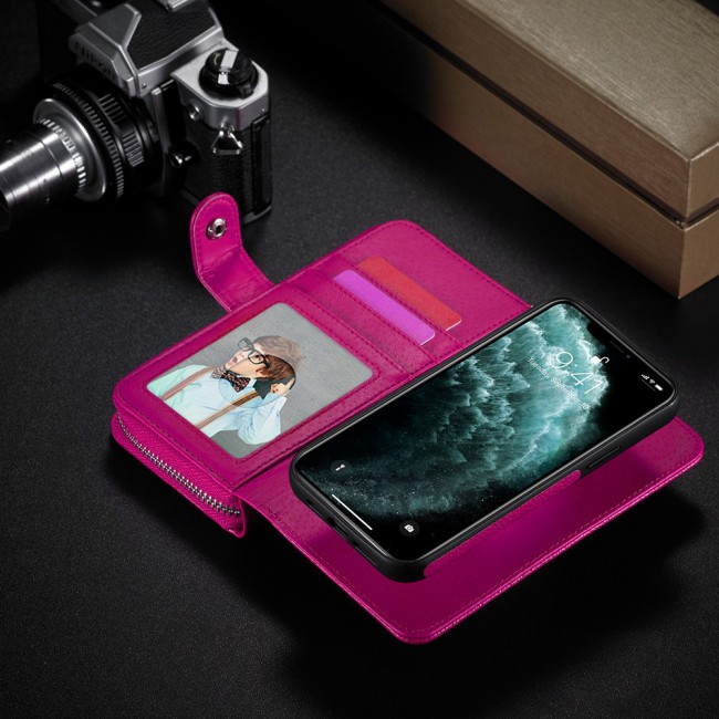 Wallet PU Leather Flip Case for iPhone 12 and 12 Pro - Pink