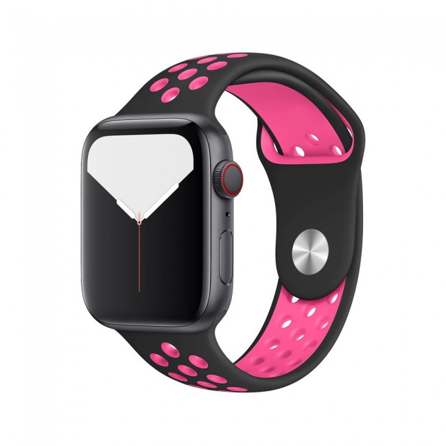 Apple Watch Band 38-40-41mm Silicone Nike Design Strap Henlein Series by Margoun - Black Rose