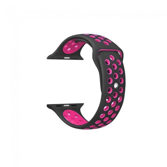 Apple Watch Band 38-40-41mm Silicone Nike Design Strap Henlein Series by Margoun - Black Rose