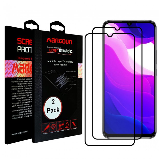 Xiaomi Mi 10 Lite 5G Tempered Glass 3D 2 Pack Super Shieldz Margoun- Black Frame