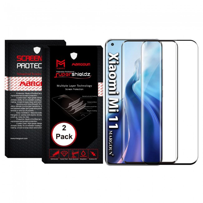 Xiaomi Mi 11 2Pack 3D Tempered Glass Screen Protector Super Shieldz Margoun – Black Edge