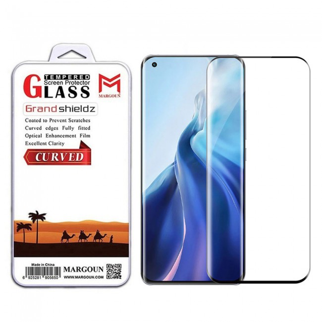 Xiaomi Mi 11 3D Tempered Glass Screen Protector Grand Shieldz Margoun – Black Edge