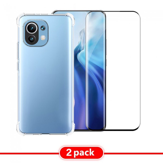 2Pack Xiaomi Mi 11 Gorilla Clear Cover and 3D Screen Protector by Margoun 