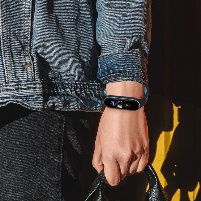 Xiaomi Mi Band 5 and Mi Band 6 Replacement Silicone Band Nike Design by Margoun - Black Blue