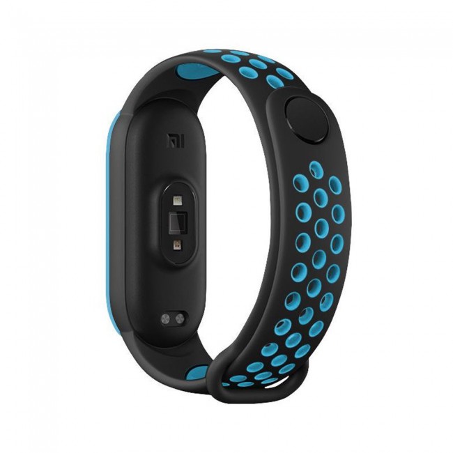 Xiaomi Mi Band 5 and Mi Band 6 Replacement Silicone Band Nike Design by Margoun - Black Blue