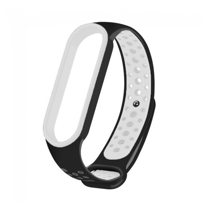 Xiaomi Mi Band 5 and Mi Band 6 Replacement Silicone Band Nike Design by Margoun - Black White