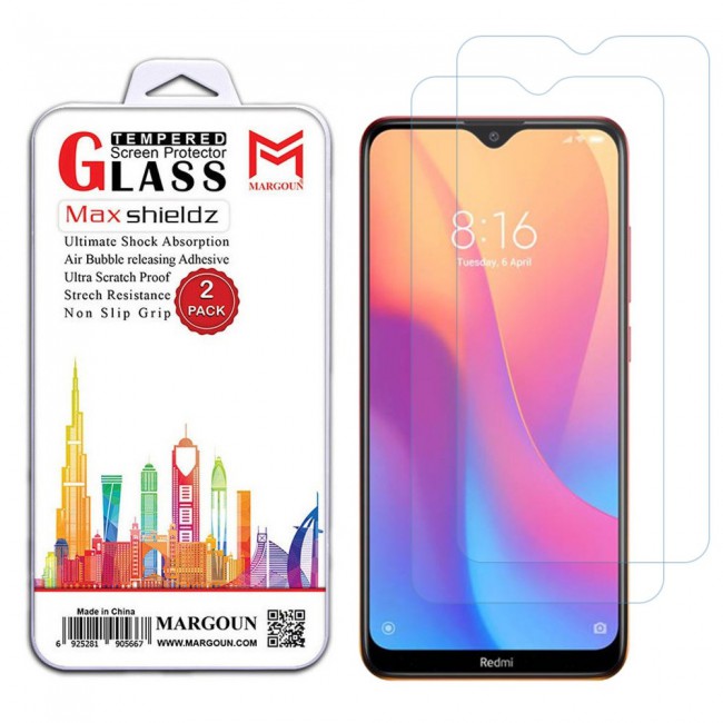Xiaomi Redmi 8A Dual Tempered Glass 2 Pack Max Shieldz Margoun - Clear