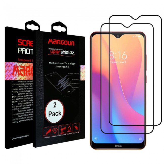 Xiaomi Redmi 8A Dual Tempered Glass 3D 2 Pack Super Shieldz Margoun- Black Frame