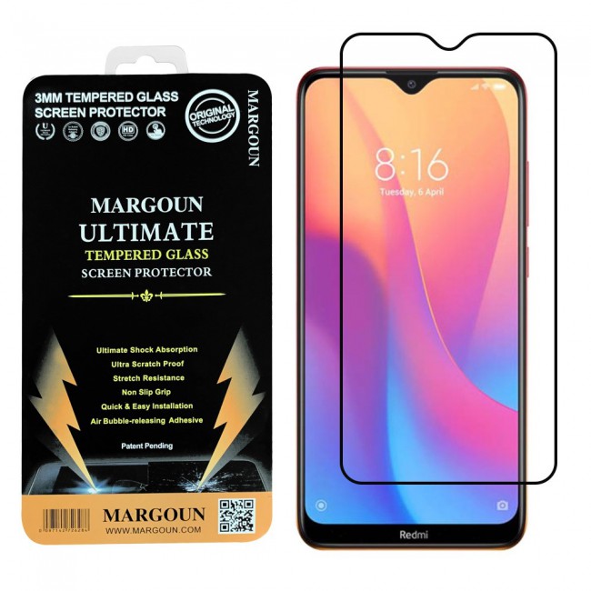 Xiaomi Redmi 8A Dual Tempered Glass 3D Ultimate Margoun - Black Frame