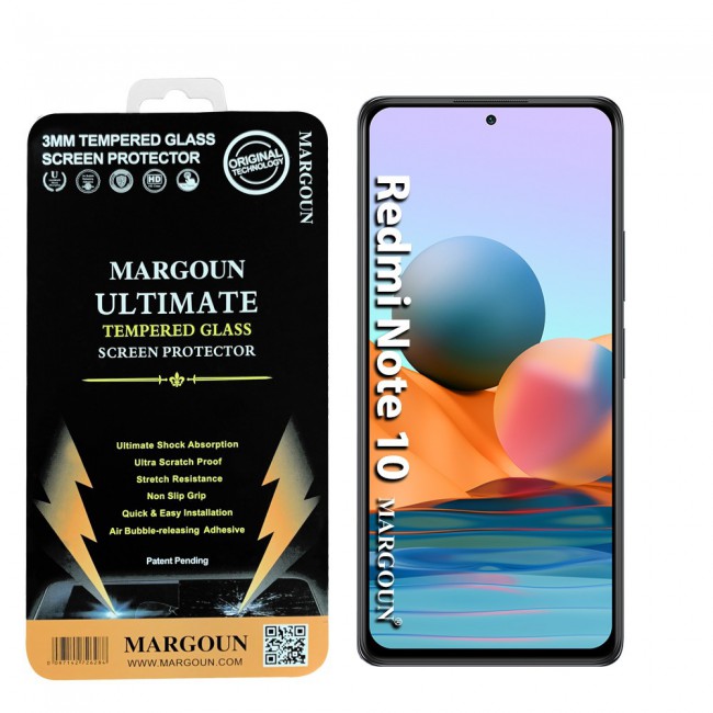 Xiaomi Redmi Note 10 Tempered Glass 3D Screen Protector Ultimate Margoun - Black Frame
