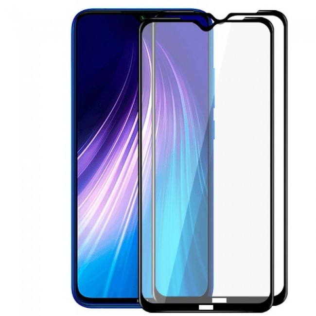 Xiaomi Redmi Note 8 Tempered Glass 3D Screen Protector 2Pack Super Shieldz Margoun- Side Black