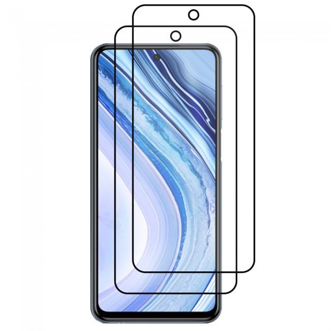 Xiaomi Redmi Note 9 Pro Max Tempered Glass 3D 2 Pack Super Shieldz Margoun- Black Frame