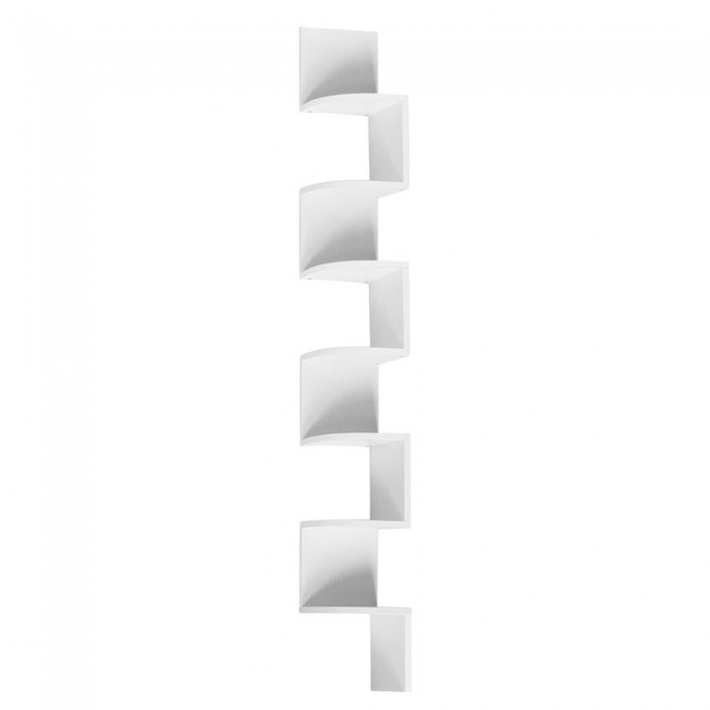 Margoun Zigzag Corner Wall Shelf Organizer 7-Tier - White