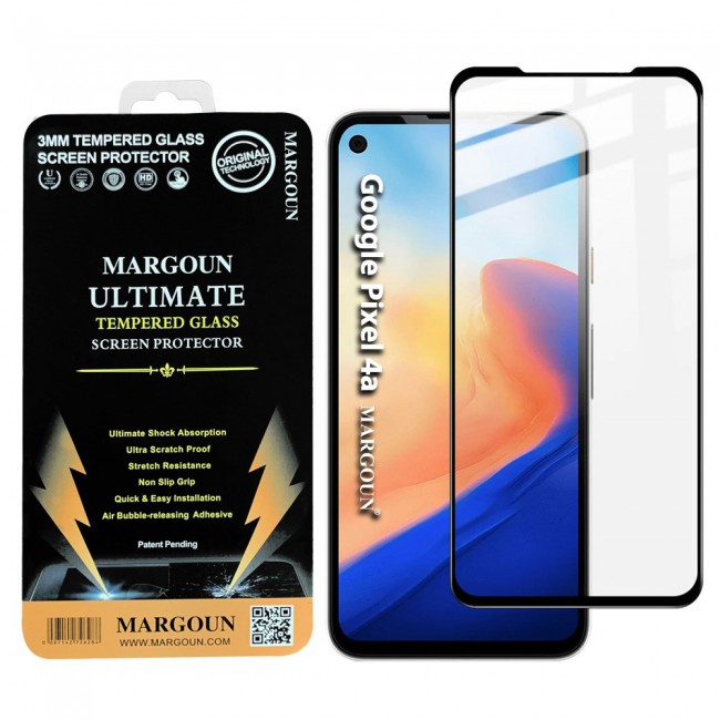Google Pixel 4a 4G Tempered 3D Screen Protector Ultimate Margoun - Black Frame